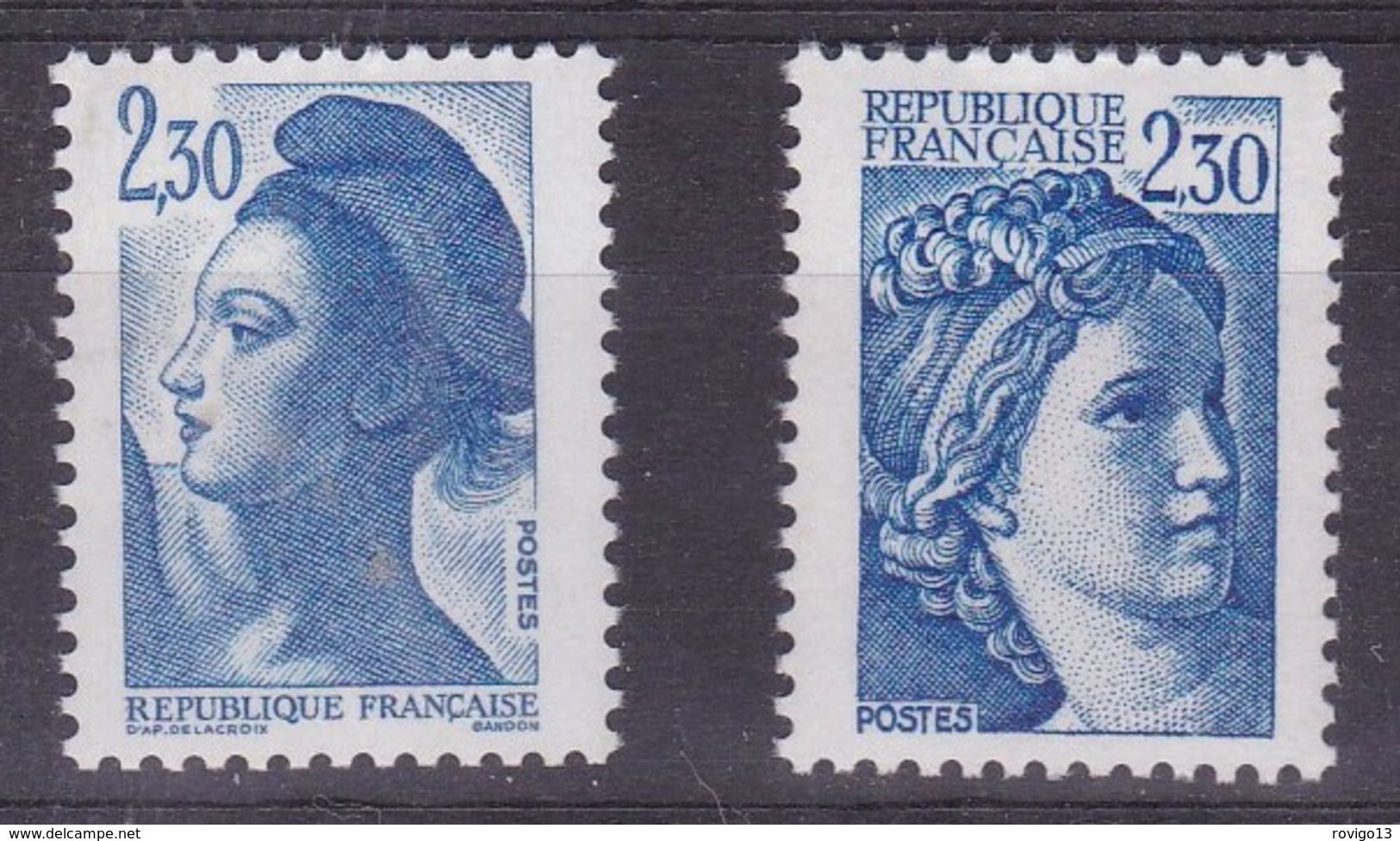 France, Variétés - Yvert N° 2156 ** Sans Phosphore Et 2189 ** 2 Bandes De Phosphore à Droite - Non Classés