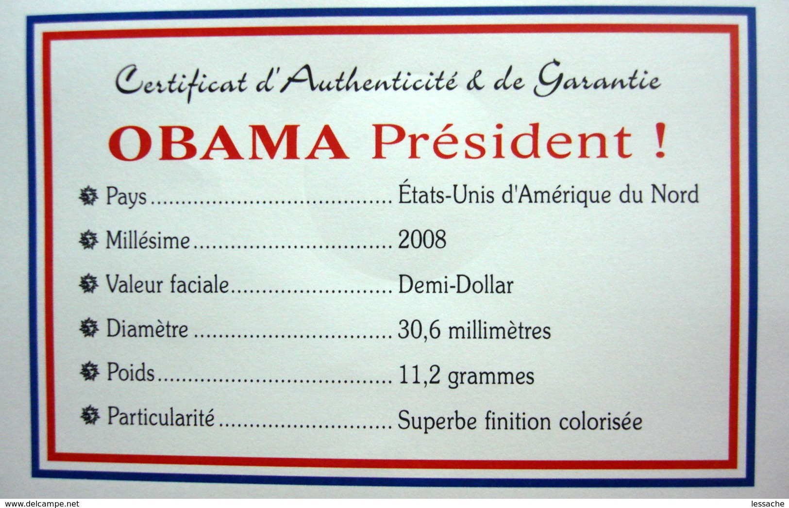 Demi Dollar Etats Unis, 2008, Obama Président - Sammlungen