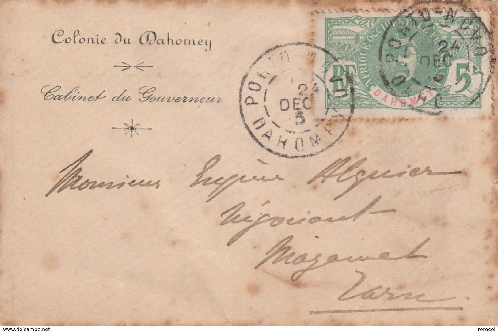 LETTRE 1913 5cts Faidherbe TARIF IMPRIME Enveloppe Colonie Du Dahomey - Storia Postale