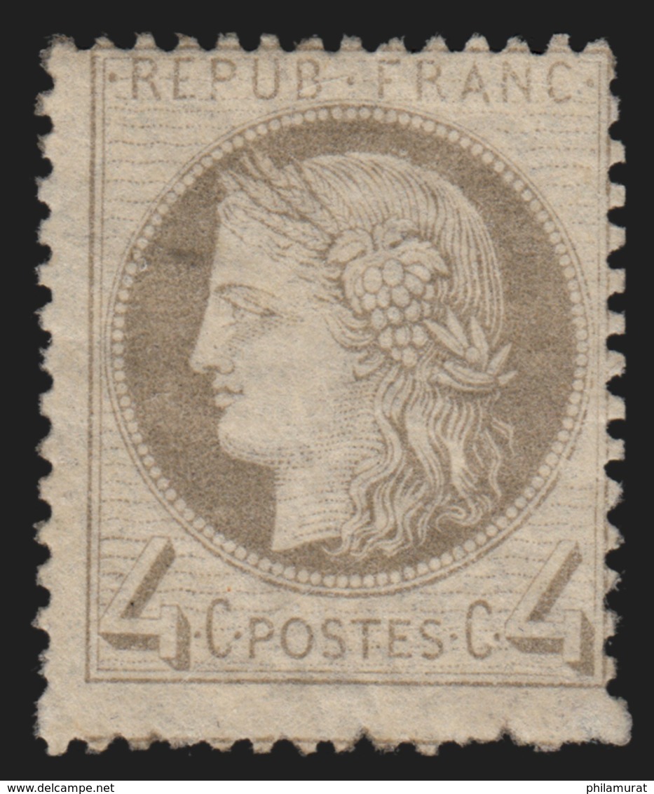 N°52, Cérès, 4c Gris, Neuf * Avec Charnière GNO - COTE 500 € - 1871-1875 Cérès