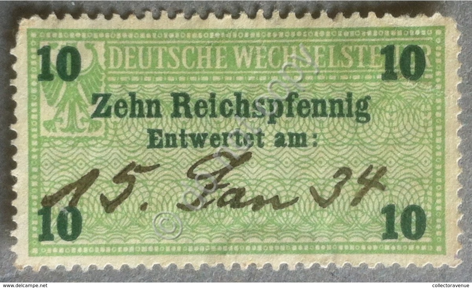 Erinnofilia - Germania 1934 - Marca Fiscale 10 Pfenning - Non Classificati