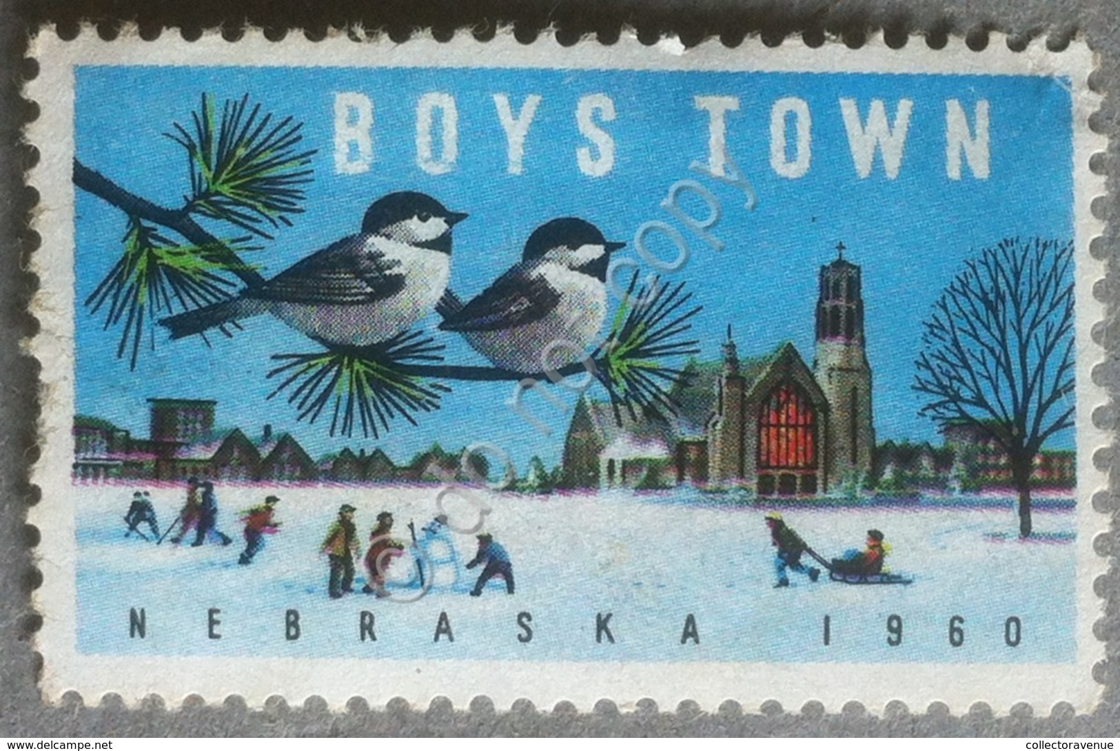 Erinnofilia Cinderella Stari Uniti 1960 - Boys Town Nebraska - Inverno - Winter - Non Classificati