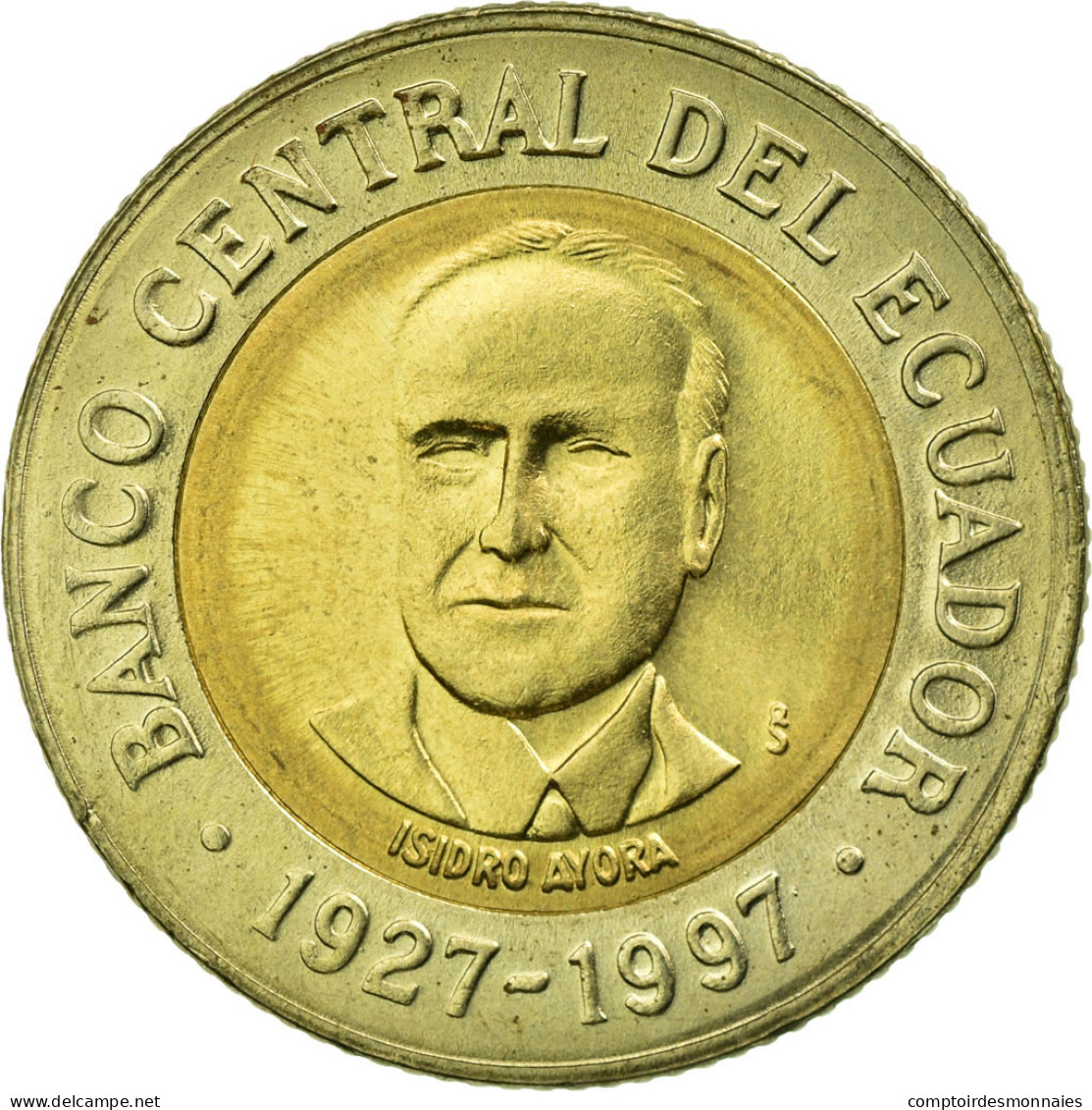 Monnaie, Équateur, 70th Anniversary - Central Bank	1997, 500 Sucres, 1997, TTB - Ecuador
