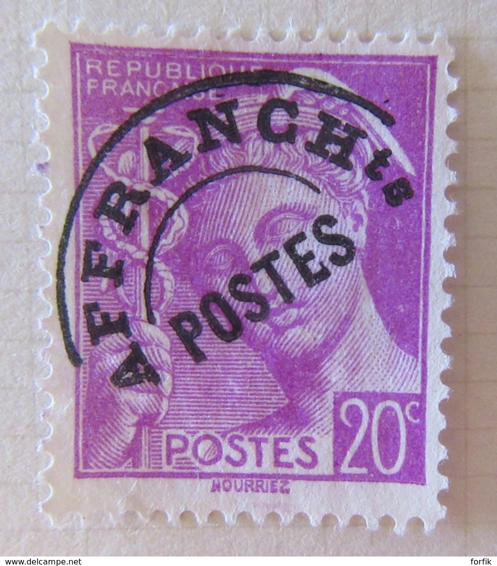 Timbre Préoblitéré YT N°78 20c Lilas Mercure, Variété E Avec Crochet - 1893-1947