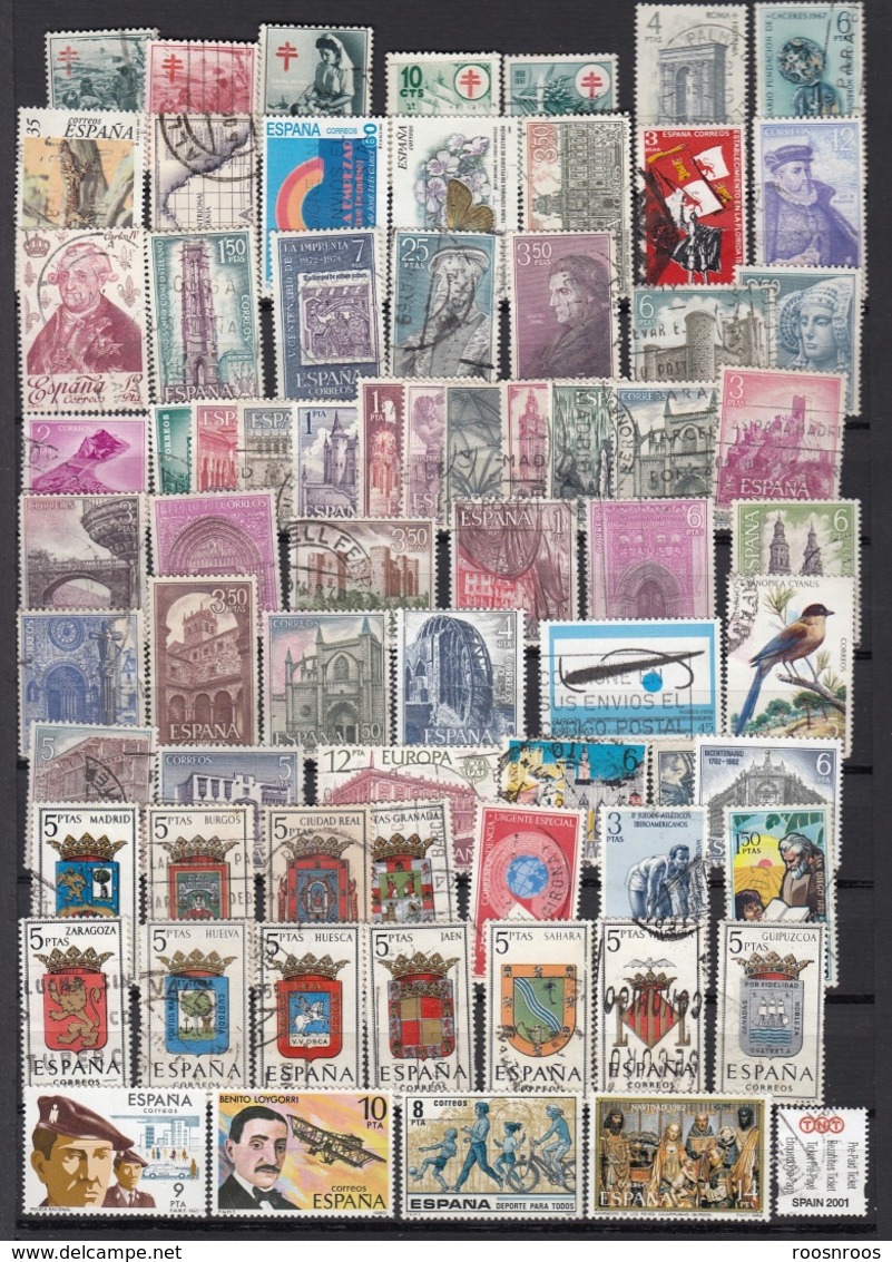 PETIT VRAC ESPAGNE OBLITERES - SPANISH STAMPS - TOUTES EPOQUES