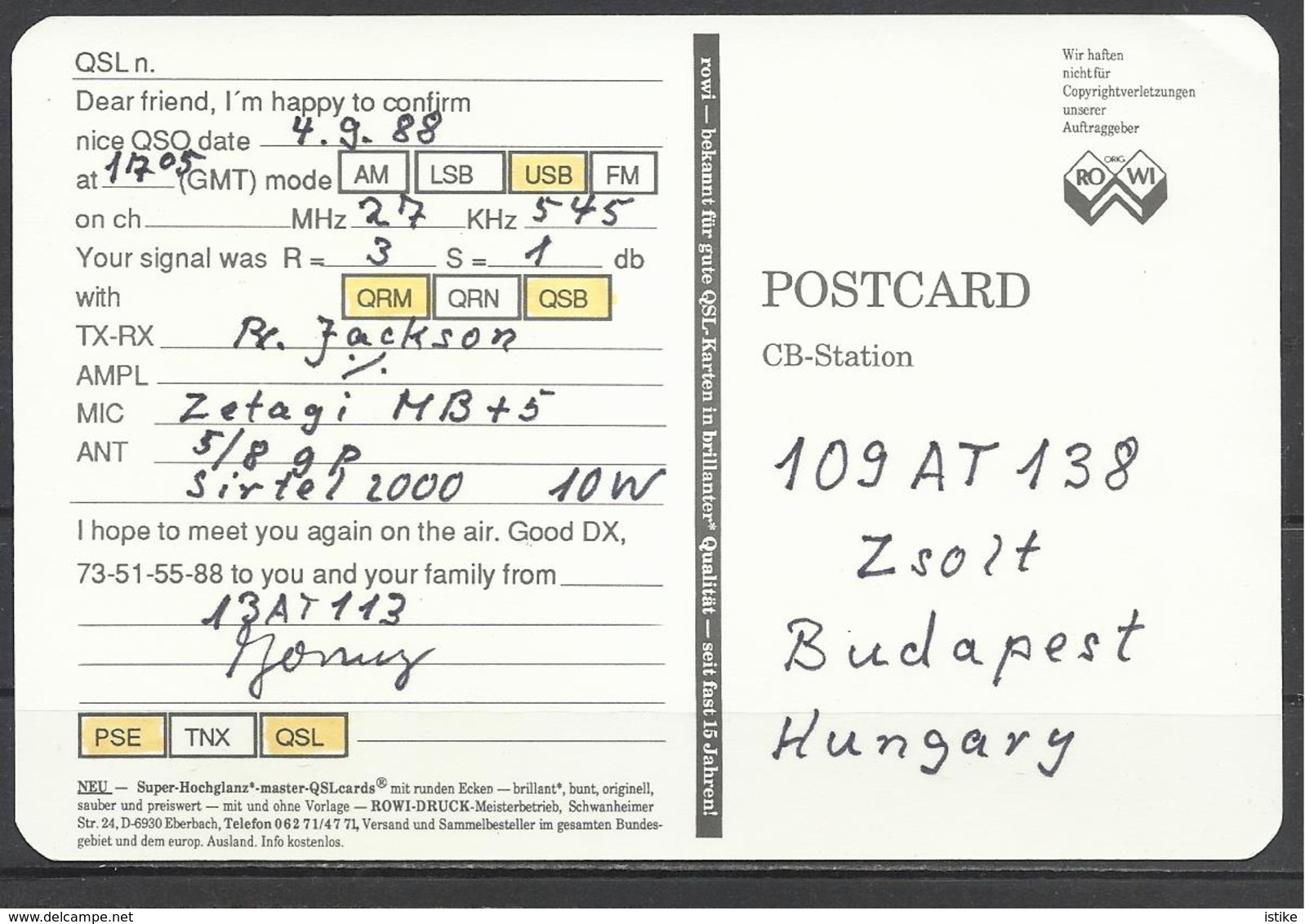 Germany, Isle Of Sylt, Map And Coat Of Arms, 1988. - Radio Amateur