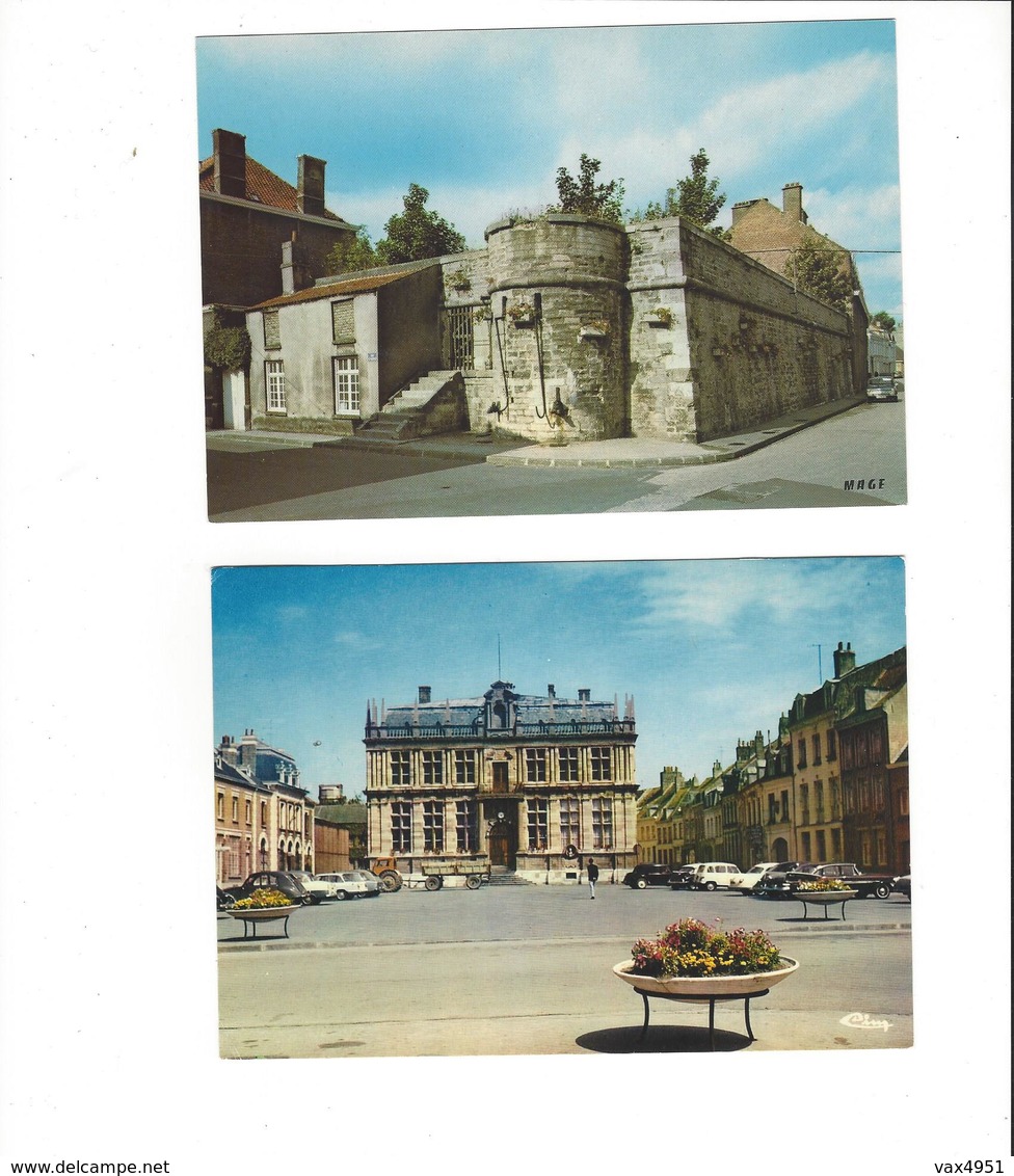 BERGUES LOT DE 2 CARTES CITERNE MILITAIRE + HOTEL DE VILLE  ET PLACE  *****      A  SAISIR   ****** - Bergues