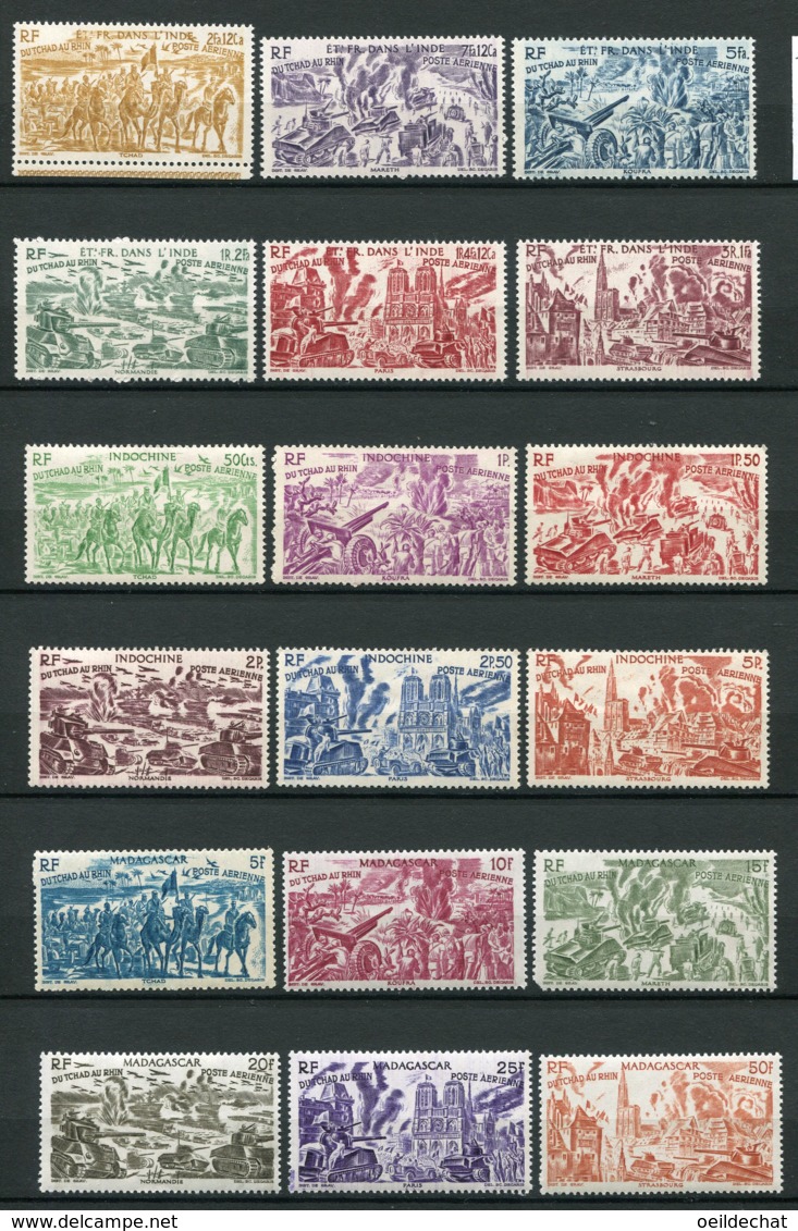 11062 GRANDE SERIE COLONIALE : Série Tchad Au Rhin **  1946  B/TB/TTB - Colecciones