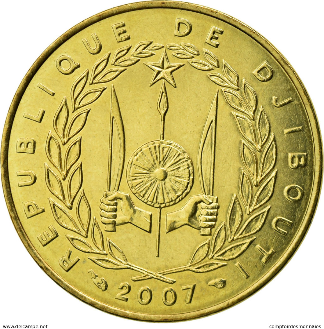 Monnaie, Djibouti, 10 Francs, 2007, Paris, SUP, Aluminum-Bronze, KM:23 - Dschibuti