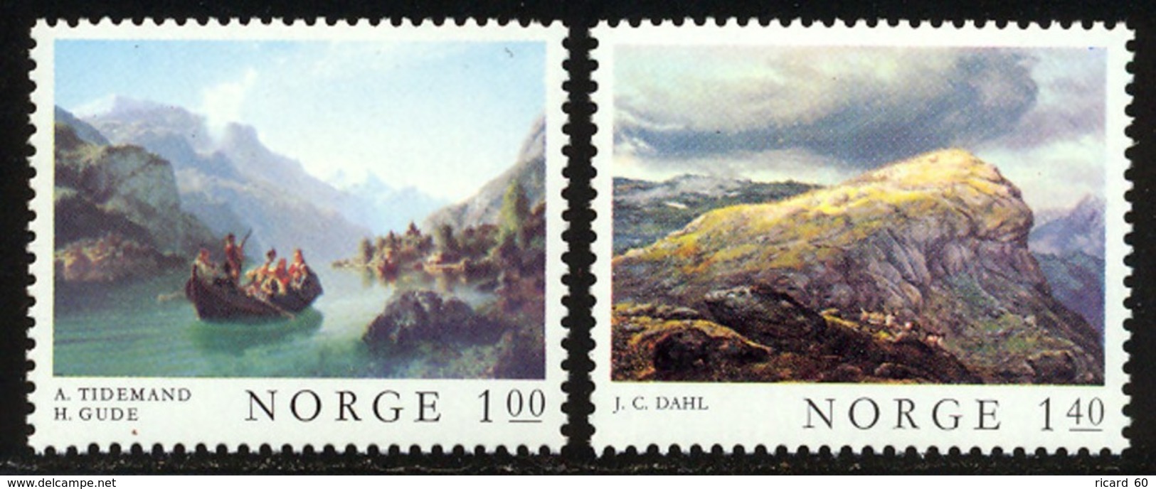 Timbres Neufs De Norvège N° 637-8 Yt, Peintures, Procession De Noces Sur Le Fjord.. - Neufs