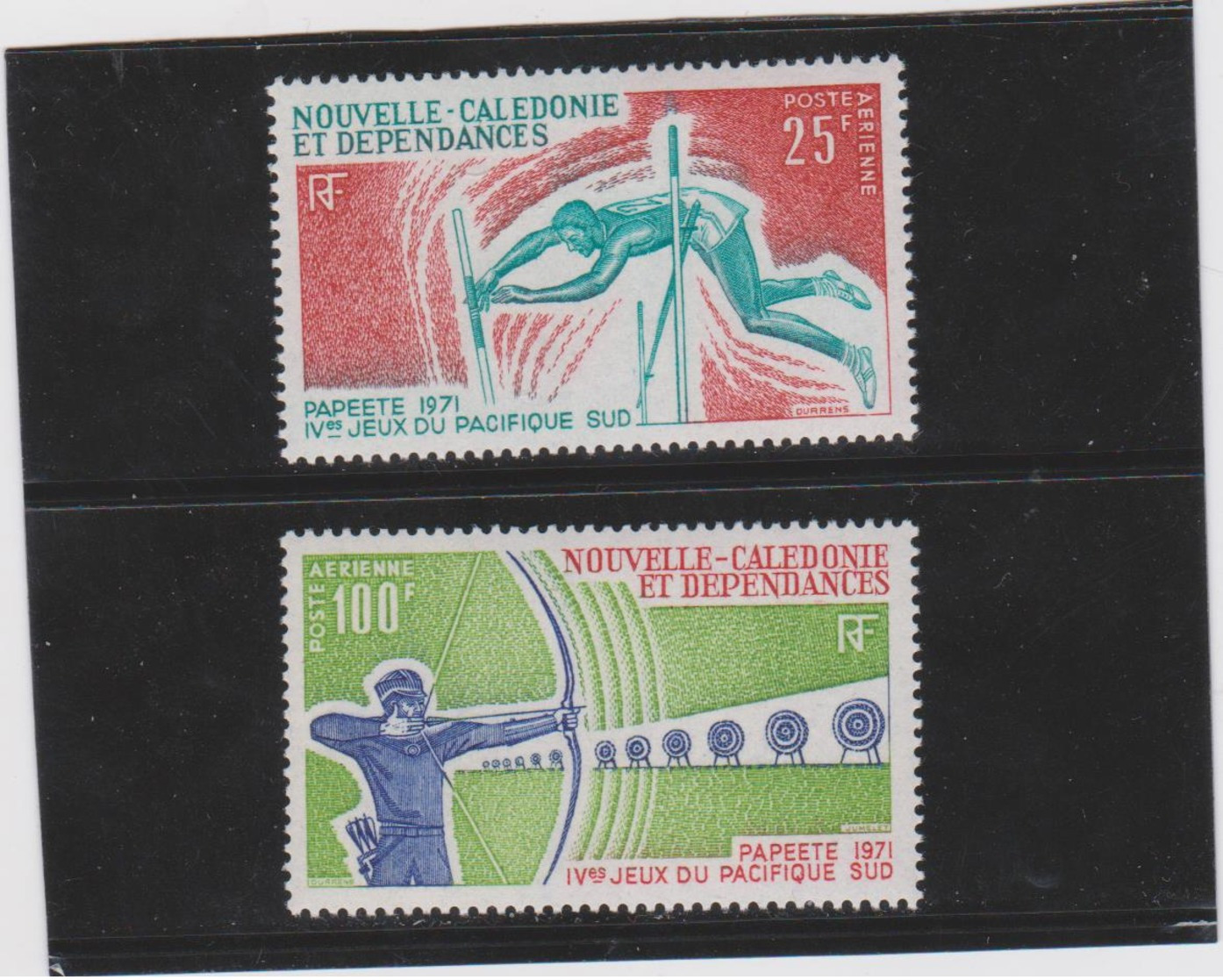 NOUVELLE CALEDONIE Sèrie Complète  2 T Poste Aérienne Neufs Xx  N°YT PA 122 123 - 1971 - Unused Stamps