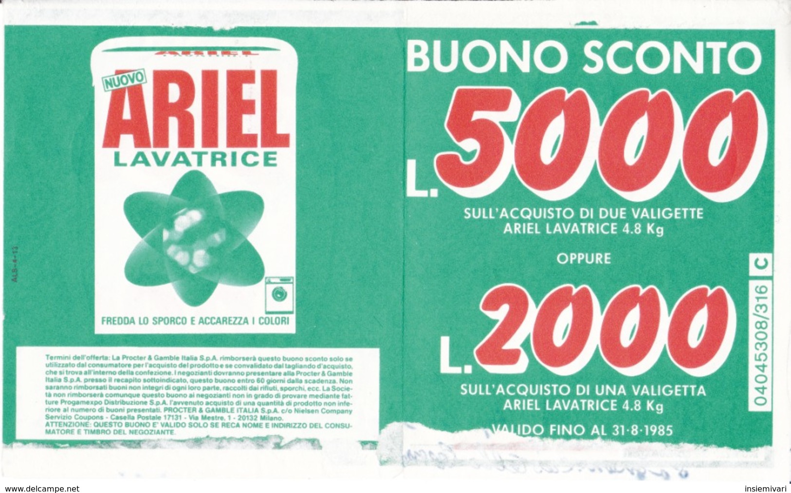 Ariel Buono Sconto 1985. - Altri & Non Classificati