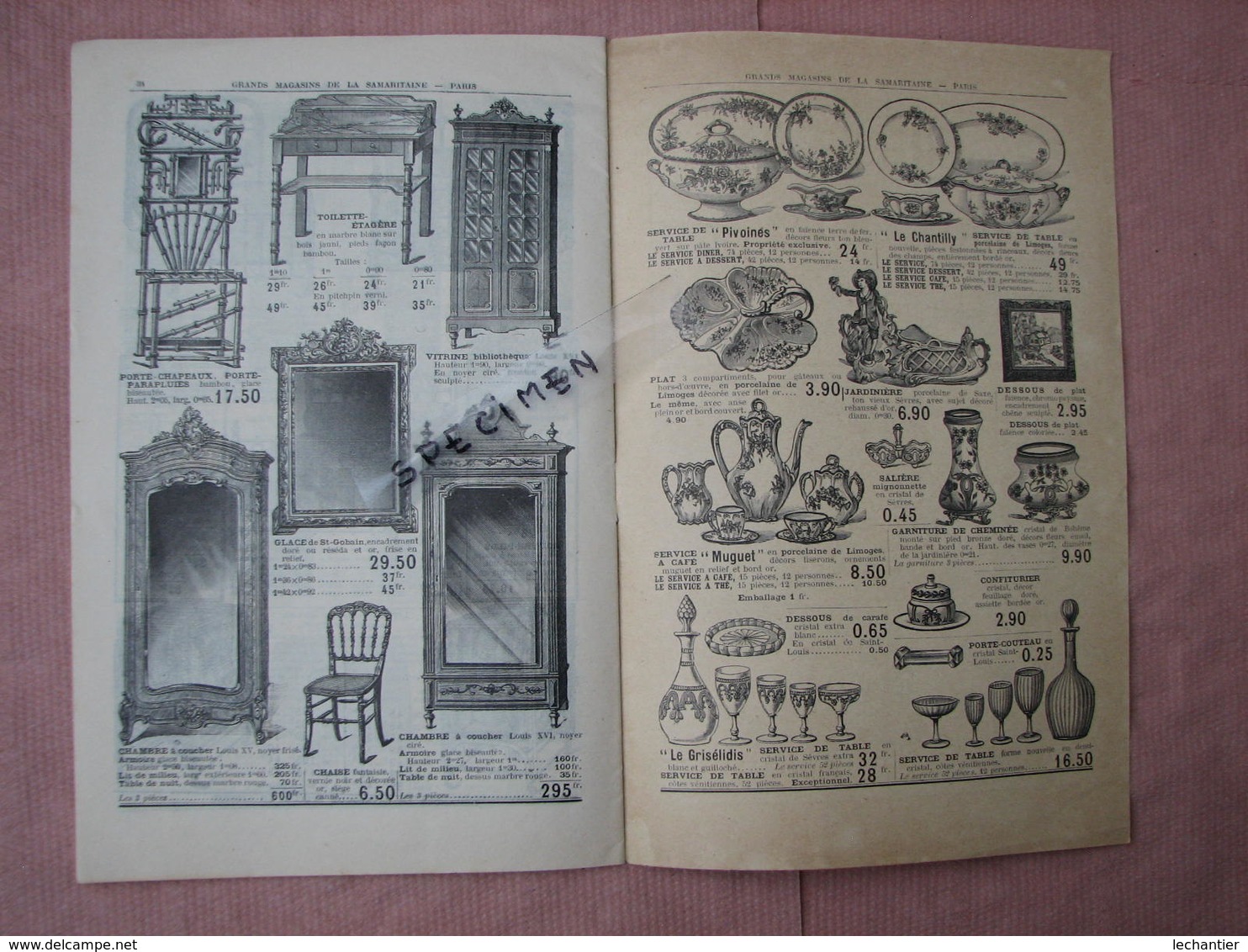 La Samaritaine 1908 catalogue TOILETTES DE MARIEES ,bijoux,trousseaux,mailles. 34 pages TBE