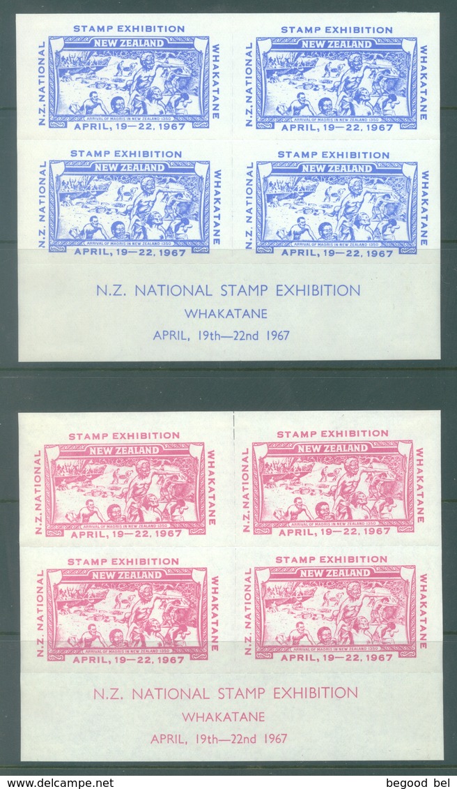 NEW ZEALAND - 19-/22.4.1967 - MH/* - WHAKATANE STAMP EXHIBITION VIGNETTES - Lot 18957 - Autres & Non Classés