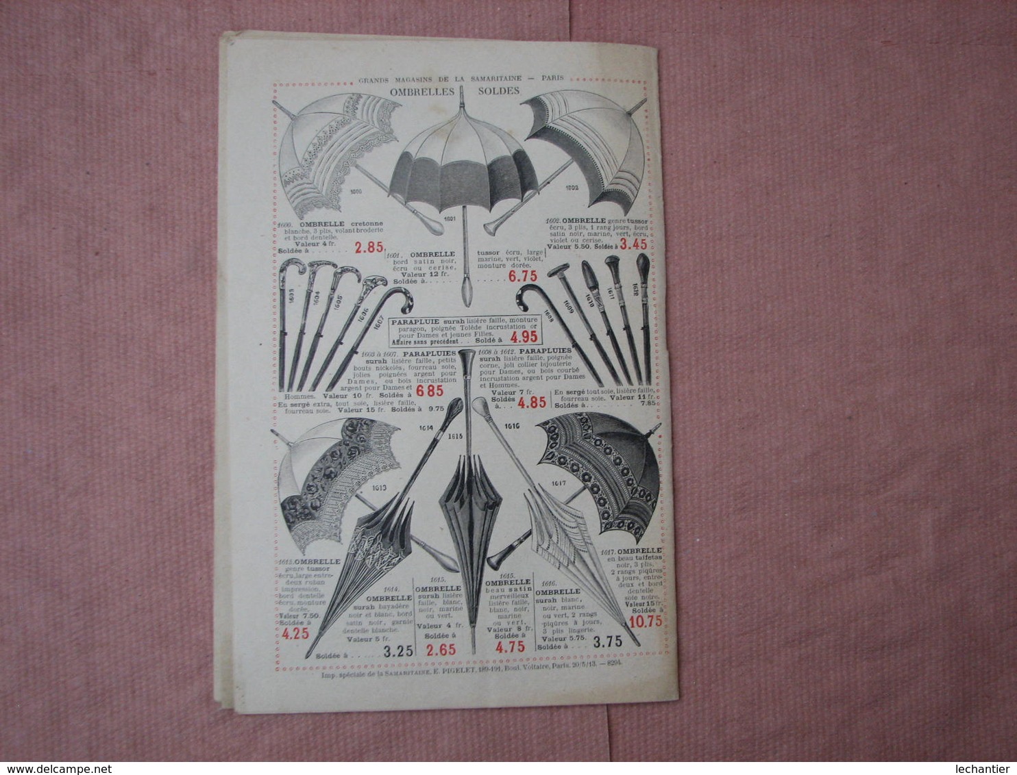 La Samaritaine 1911 -1913 - 2 Catalogues Soldes D'été  Et Soldes Fin De Saison TBE - 1900-1940