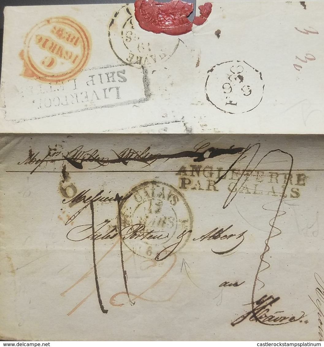 O) 1835 ARGENTINA-PREPHILATELY-LIVERPOLL SHIP LETTER IN BLACK ON REVERSE-ROBERTSON S13-VIA ENGLAND WITH FRAMED-ENTRY CAC - Voorfilatelie