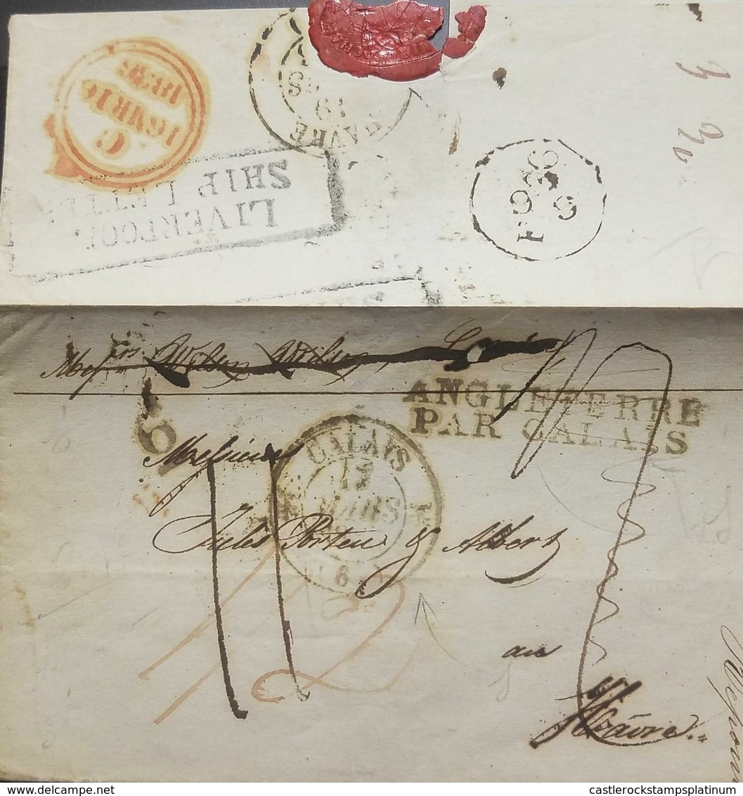 O) 1835 ARGENTINA-PREPHILATELY-LIVERPOLL SHIP LETTER IN BLACK ON REVERSE-ROBERTSON S13-VIA ENGLAND WITH FRAMED-ENTRY CAC - Préphilatélie