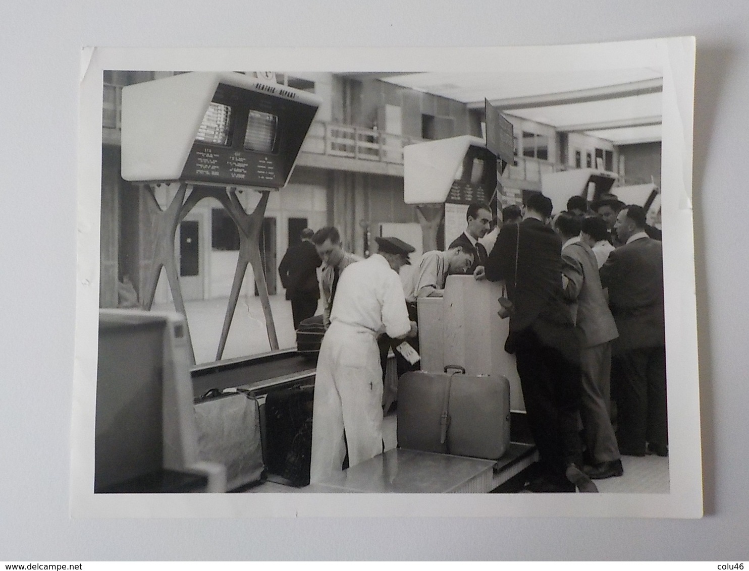 1960 Photo Originale Grand Format Avion Sabena Embarquement Passagers Valises Bruxelles Brussel - Luchtvaart