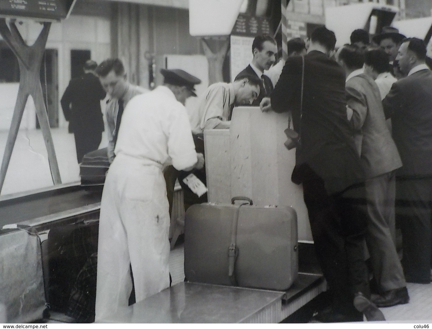 1960 Photo Originale Grand Format Avion Sabena Embarquement Passagers Valises Bruxelles Brussel - Aviation