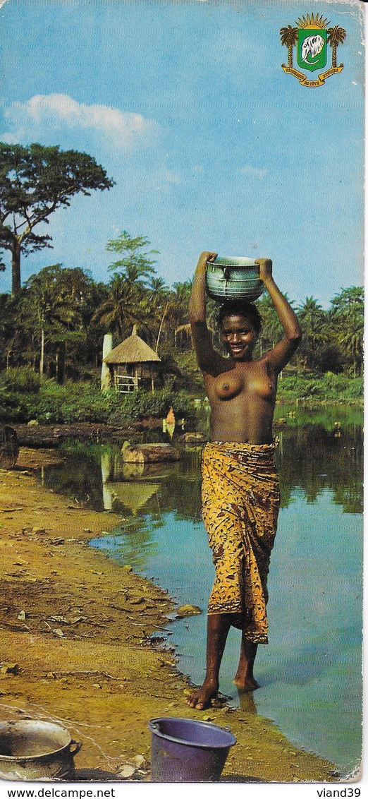 République De Coté D'Ivoire - Jeune Femme Ivoirienne - CPSM Format 21 X 10 Cm - Côte-d'Ivoire