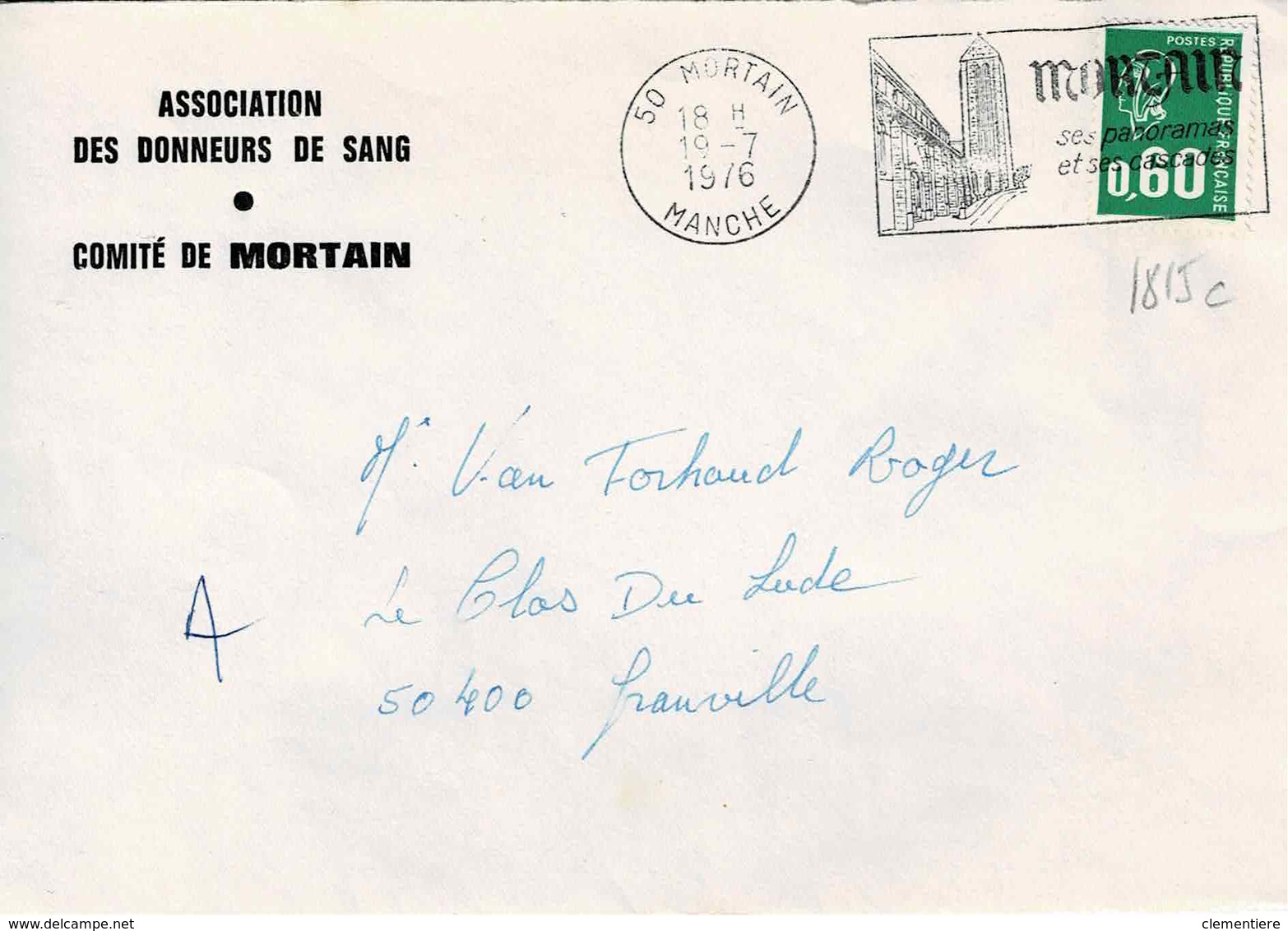 TP N° 1815c Seul Sur Enveloppe De Mortain - 1961-....