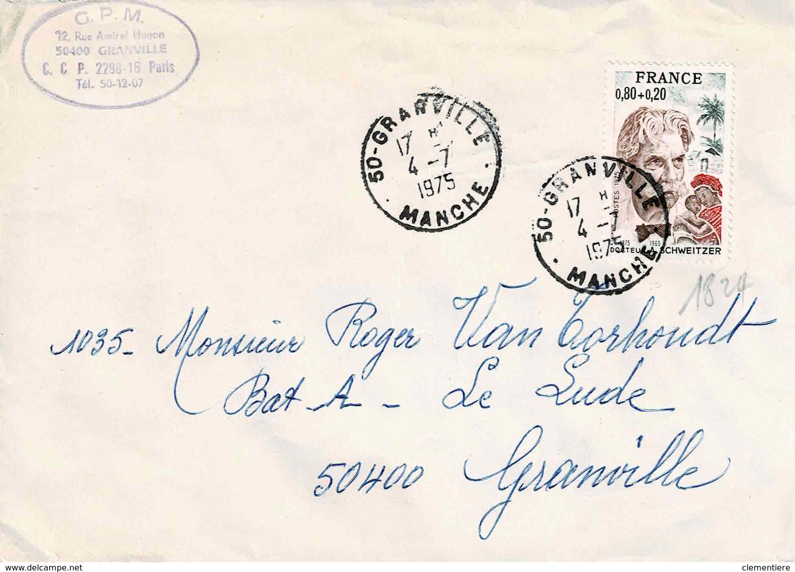 TP N° 1824 Seul  Sur Enveloppe De Granville - 1961-....