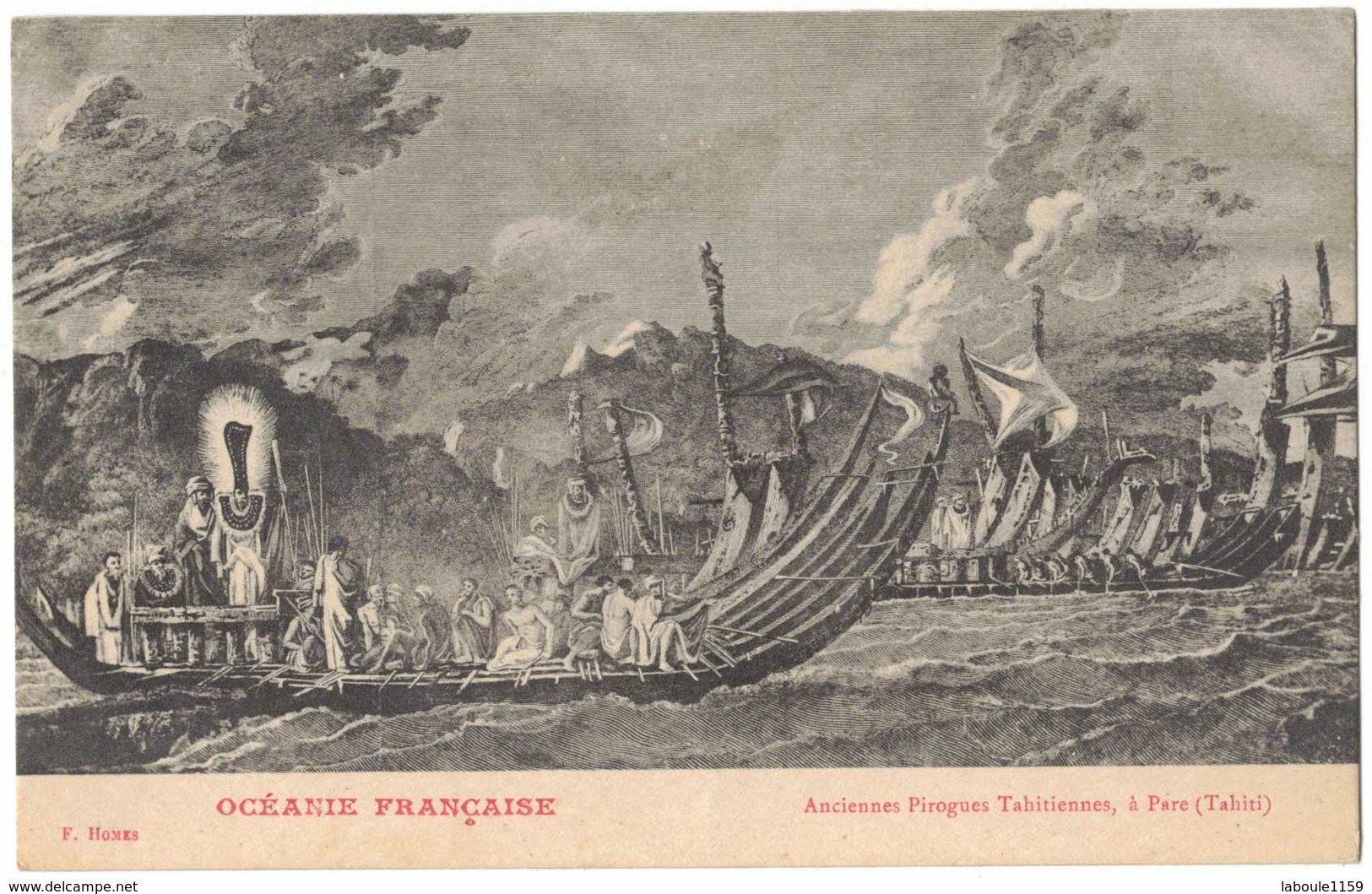 OCEANIE POLYNESIE FRANCAISE TAHITI PARE Ed F HOMES : Anciennes Pirogues Tahitiennes à PARE - Bateaux - Polynésie Française