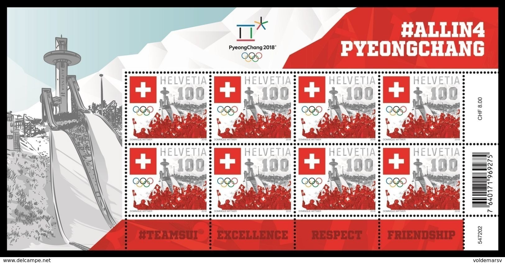 Switzerland 2018 Mih. 2526 Olympic Winter Games In Pyeongchang (M/S) MNH ** - Unused Stamps