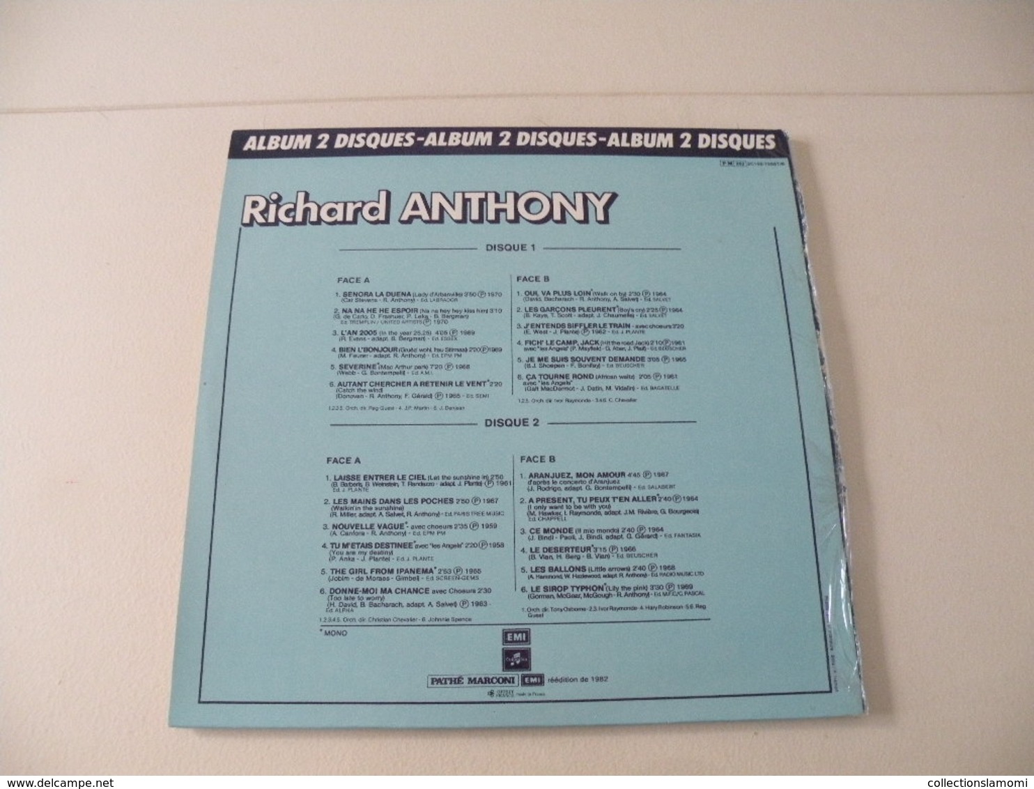 Richard Anthony 1970/65/69/61/62/63/64/59/67/58/66/68 - (Titres sur photos) - Vinyle 33 T LP double album