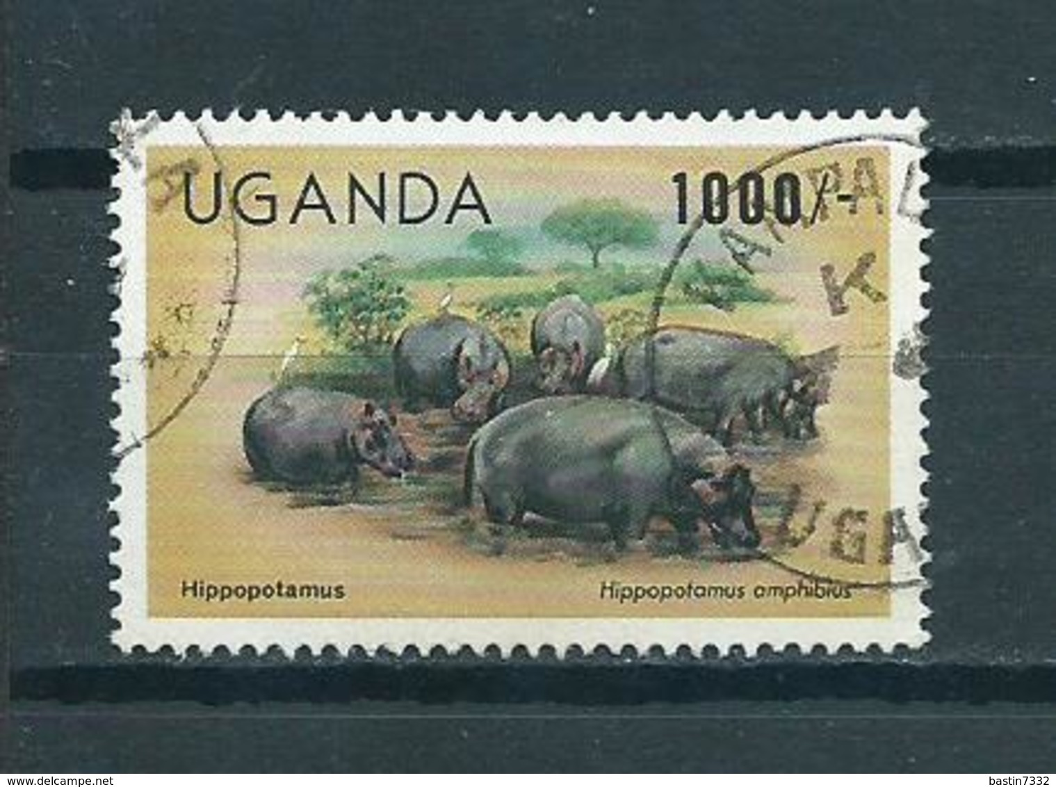 1983 Uganda Hippo,animals 1000/' Used/gebruikt/oblitere - Oeganda (1962-...)