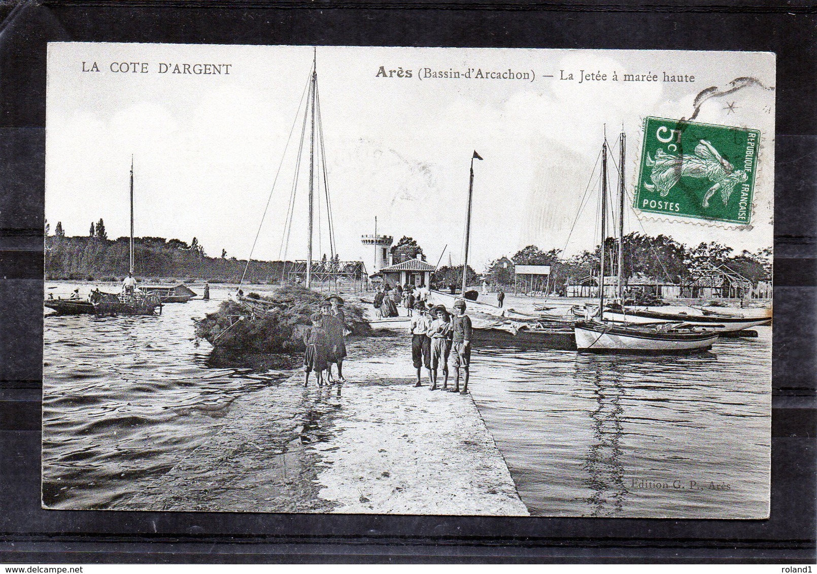 Ares - La Jetée à Marée Haute - Arès