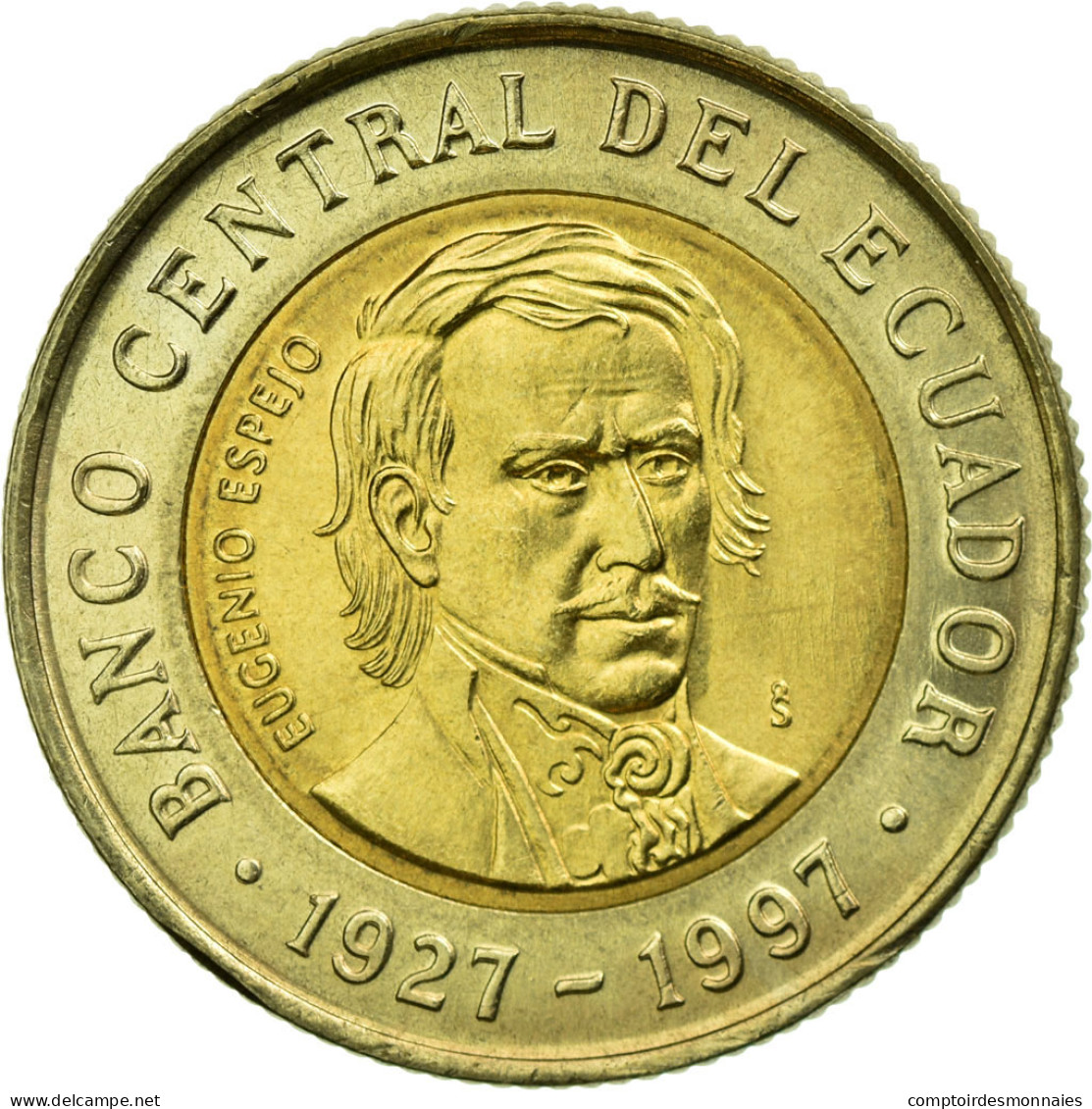 Monnaie, Équateur, 70th Anniversary - Central Bank	1997, 1000 Sucres, 1997 - Equateur