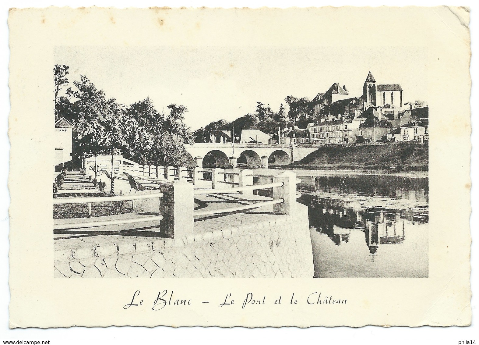 CARTE POSTALE / LE BLANC LE PONT ET LE CHATEAU / 1949 - Le Blanc