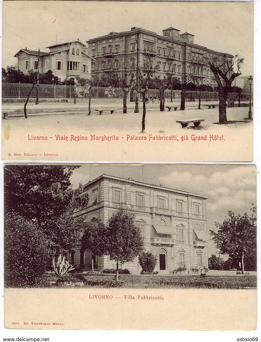 LIVORNO VILLA FABBRICOTTI VIALE REGINA MARGHERITA LOTTO 2 CARTOLINE - Livorno