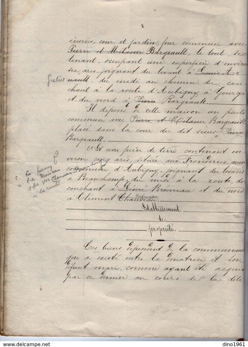 VP14.372 - SAINT - LOUP  -  Acte De 1888 - Donation & Licitation Par La Veuve CHEVALLIER De AUBIGNY à Ses Enfants - Manuscripts