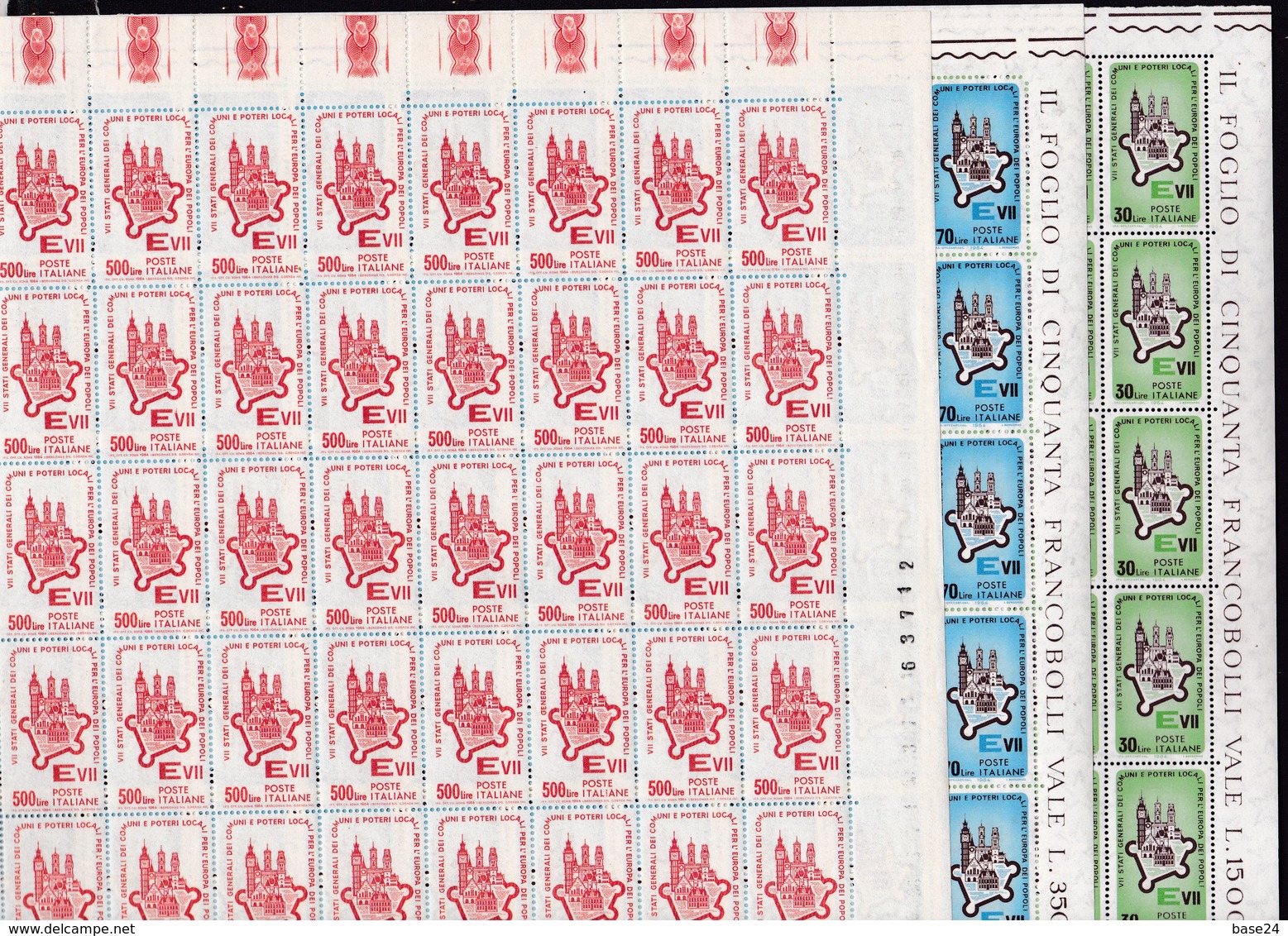 1964 Italia Italy Repubblica STATI GENERALI 50 Serie Di 3v. In Foglio MNH** Sheet - Feuilles Complètes