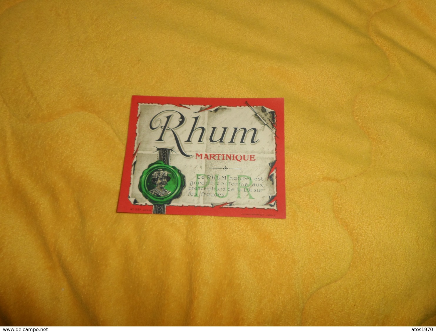 ANCIENNE ETIQUETTE RHUM DATE ?../ RHUM MARTINIQUE PUR.. - Rhum