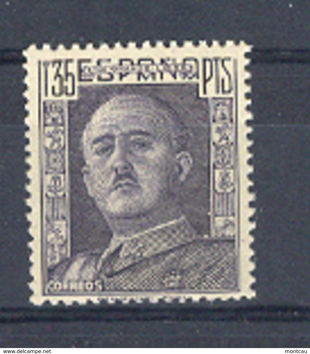 Spain 1949, Franco, 1,35 P  Ed 1061 (**) - Unused Stamps