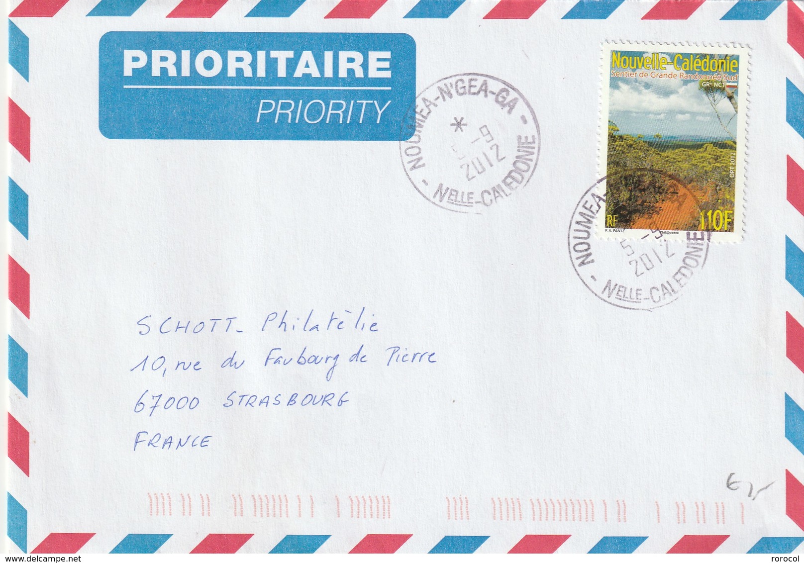 LETTRE  5/09/2012 NOUMEA N'GEA GA - Storia Postale