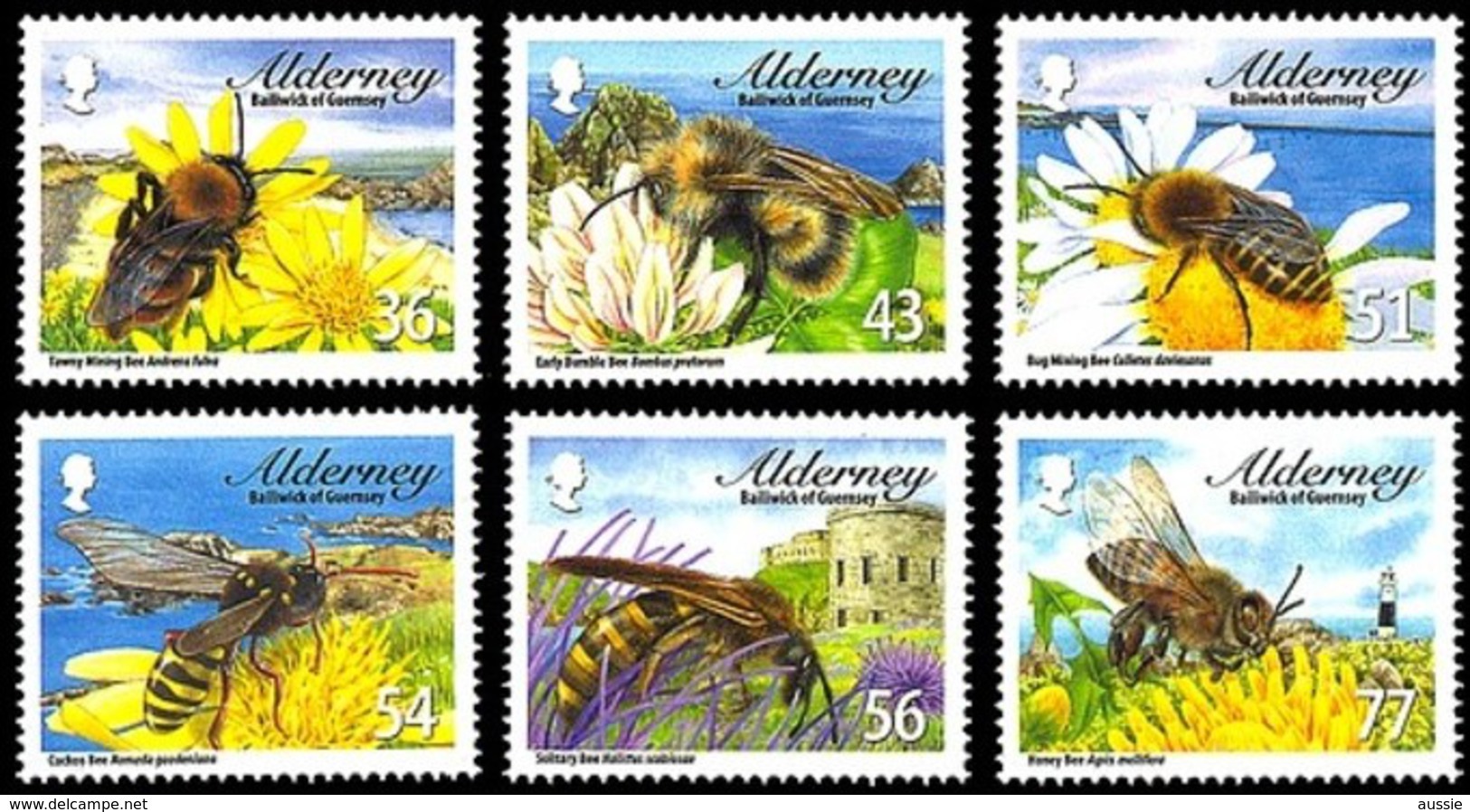 Aurigny Alderney 2009 Yvertn° 346-351 *** MNH Cote 12,50 Euro Faune Bijen Bees Abeilles - Alderney