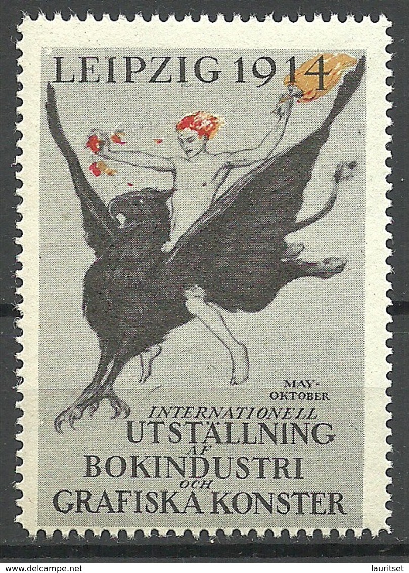 Deutschland 1914 Reklamemarke Exhibition Of The Book Industrie & Graphic Arts In Leipzig MNH - Erinnophilie