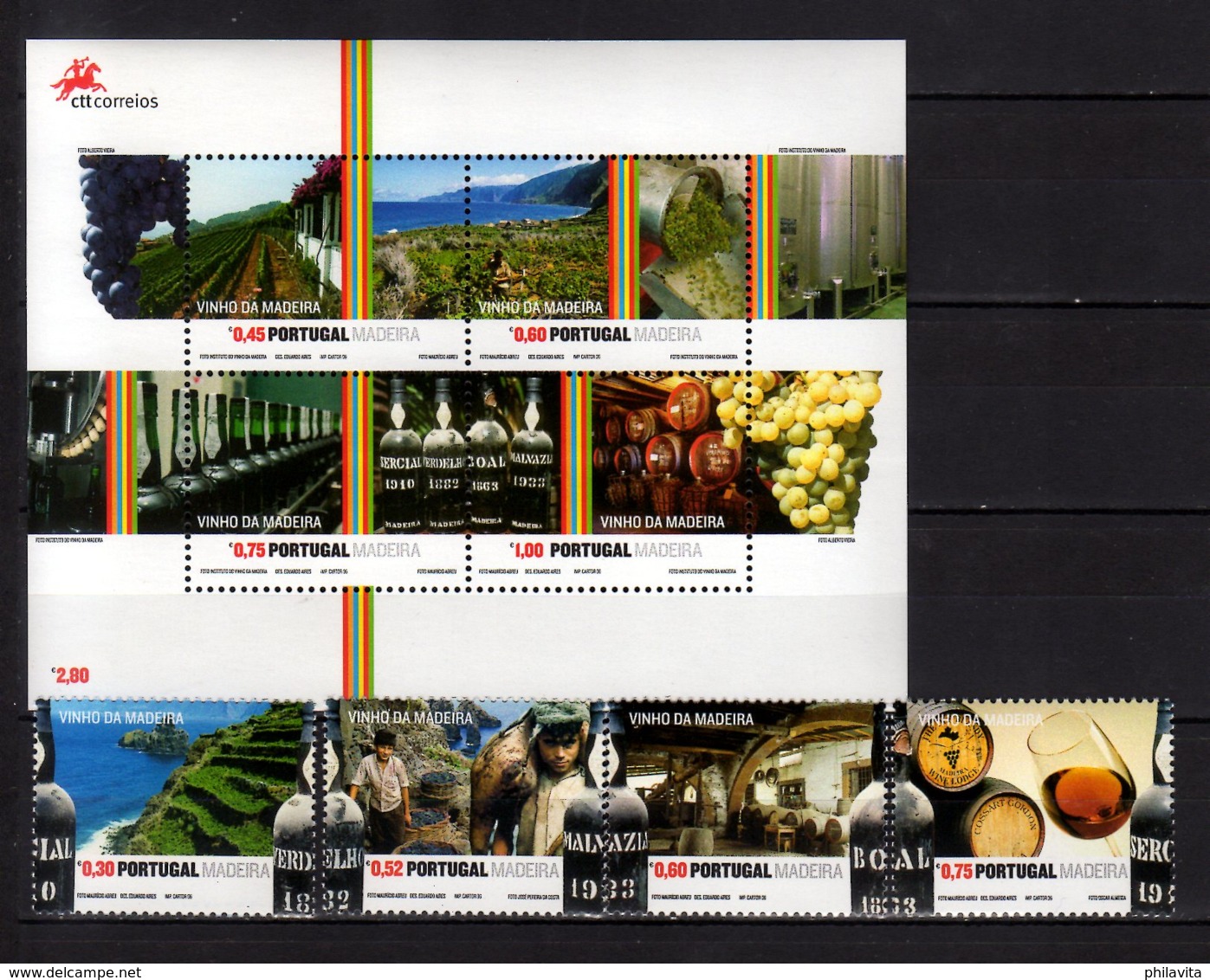 2006 Madeira -Madeira Wein - Set And MS - MNH** MiNr. 260 - 263 + B 35 Old Wine Vintages, Glass, Barrels, Vineyard - Wein & Alkohol