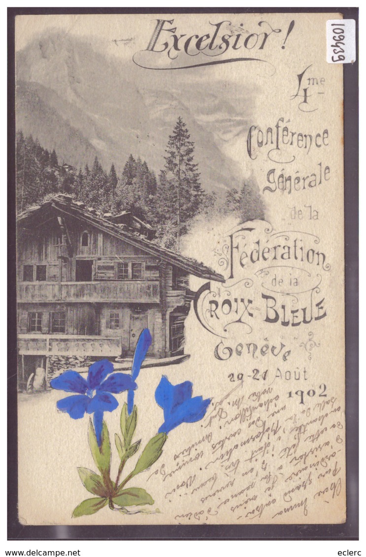 GENEVE - CONFERENCE DE LA FEDERATION DE LA CROIX BLEUE 1902 - B ( PLI D'ANGLE ) - Genève