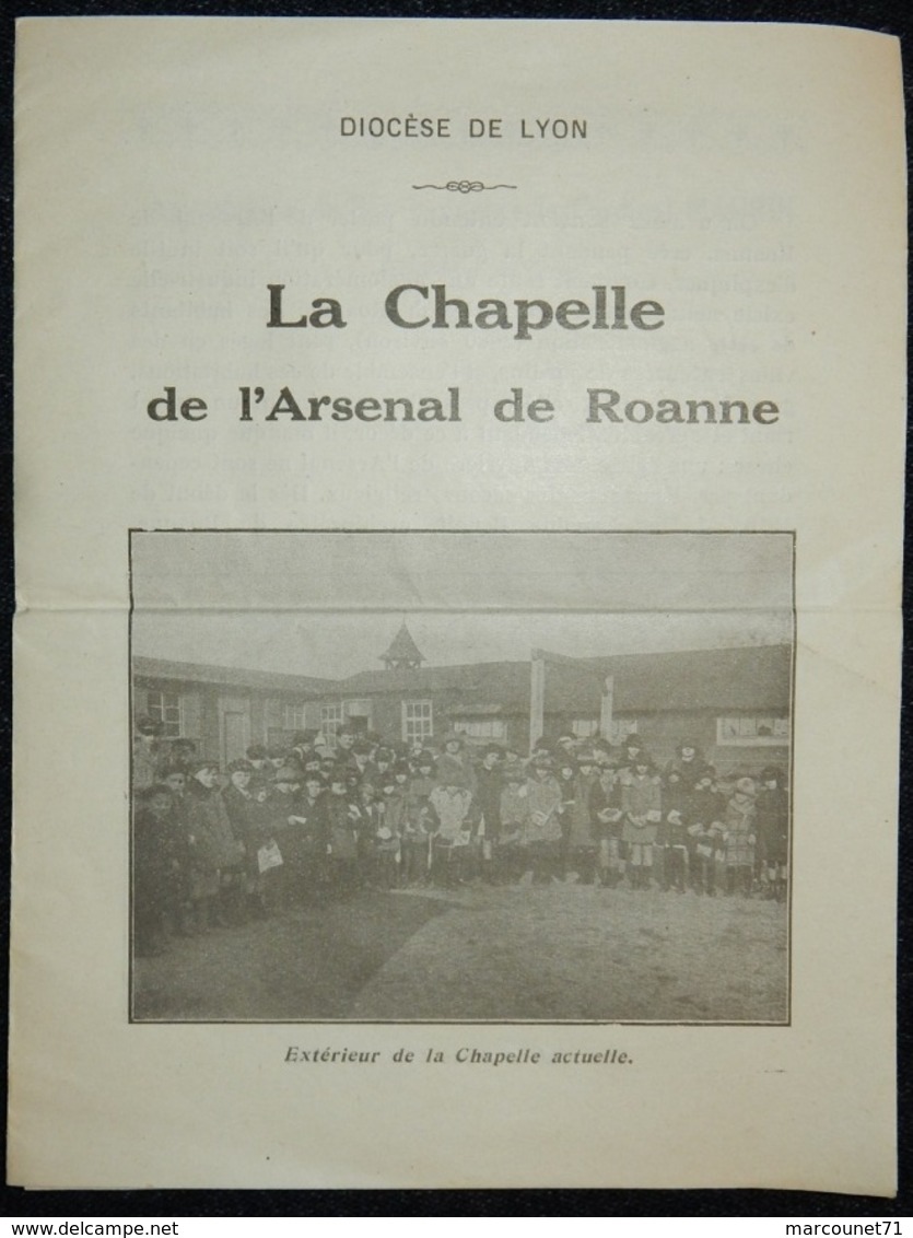 RARE ET ANCIEN DOCUMENT CHAPELLE ARSENAL DE ROANNE DIOCESE DE LYON CITÉ OUVRIERE - Documents Historiques