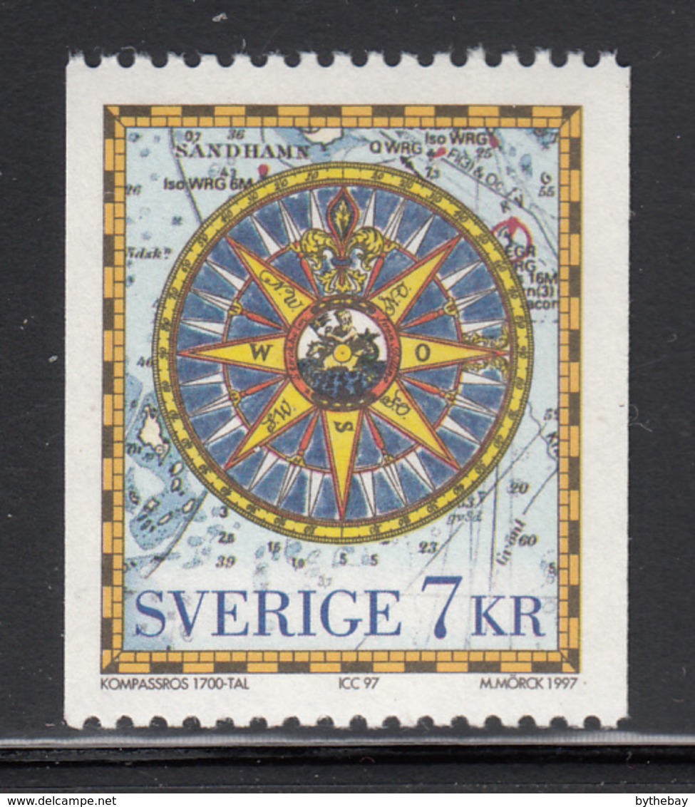Sweden 1997 MNH Sc #2233 7k Compass Rose, 18th Century Atlas - Neufs