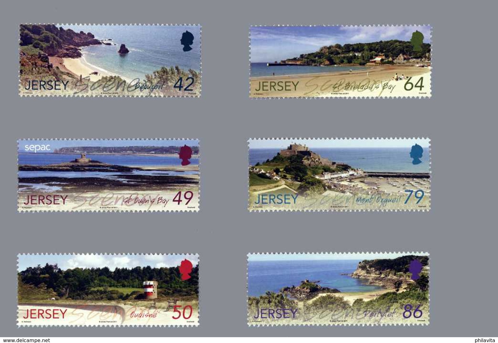 SEPAC 2011 Jersey -Views Of Jersey Including 2011 Sepac - Set Of 6 V - Paper -MNH** Lighthous MiNr. 1590 - 1595e - Leuchttürme