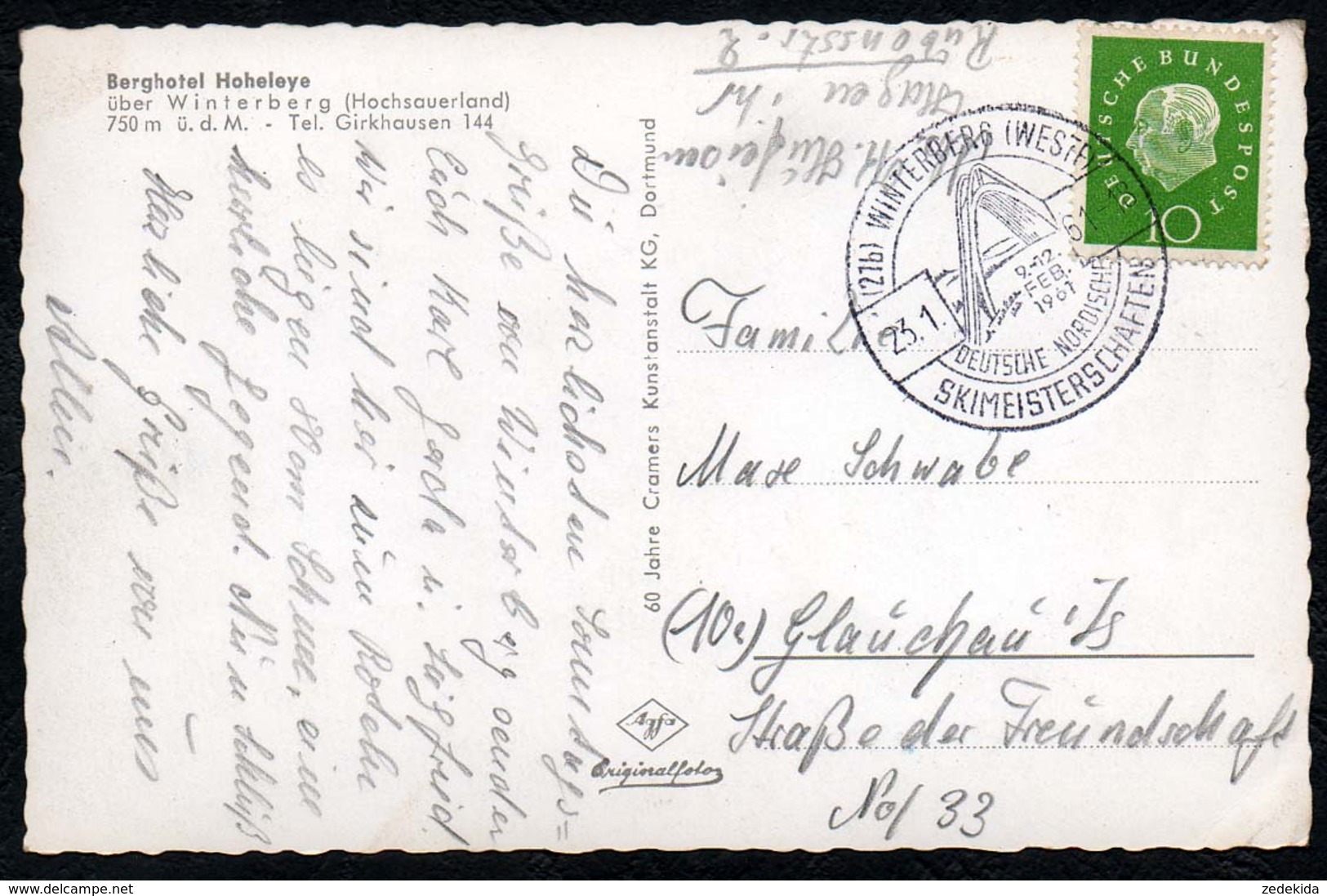 C2474 - Winterberg - Berghotel Hoheleye - Sonderstempel - Cramer - Winterberg