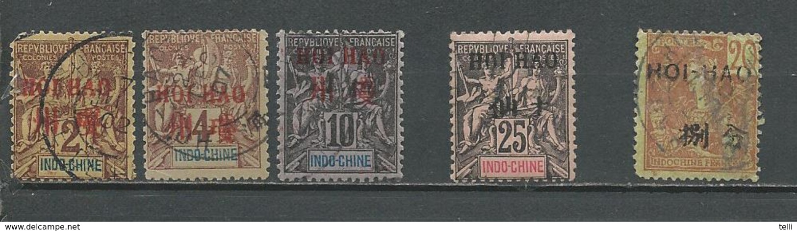 HOI HAO Scott 2, 3, 5, 24, 38 Yvert 2, 3, 5, 23, 38 (5) * Et O 42,50 $ 1901-06 - Used Stamps