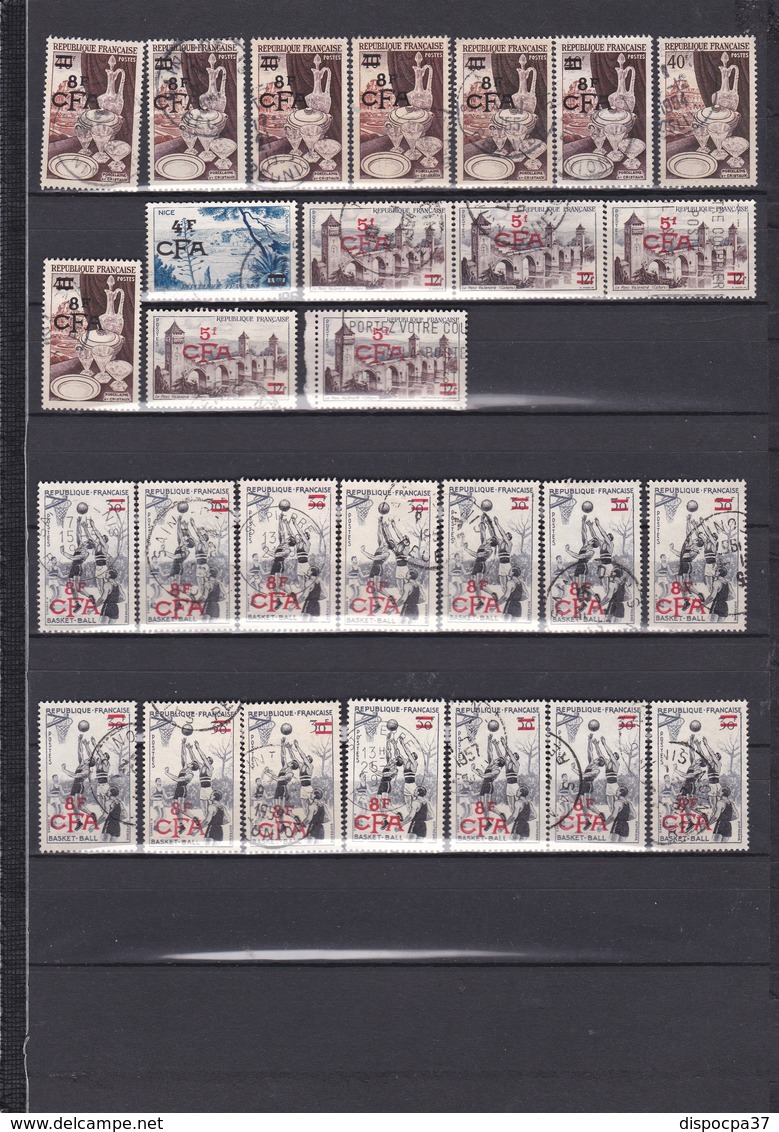 VRAC  DE 473 TIMBRES - FRANCE / REUNION -  Oblitérés - scans 11 Pages- COTE TOTALE =350€ à 10% de la cote