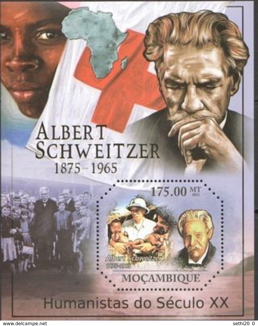 Mozambique  2011 Nobel Red Cross Croix Rouge Albert SCHWEITZER MNH - Prix Nobel